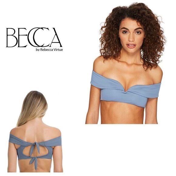 BECCA v-wire off shoulder bikini top. NWT - Picture 1 of 12